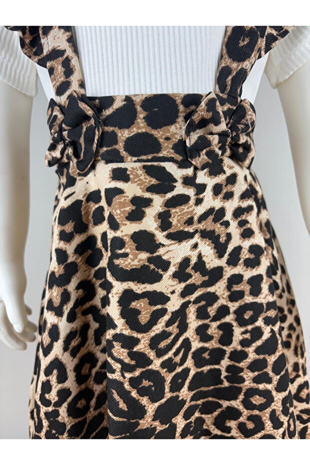 Leopard Patterned Cotton Salopet - 4