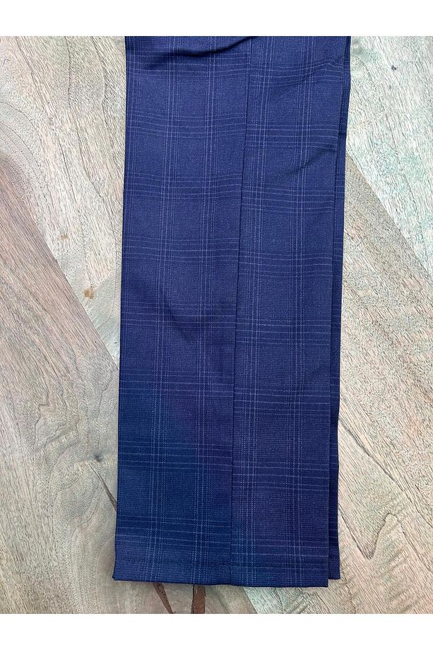 Erkek Yazlık Slim Fit Kesim Likralı Bilek Boy Ekose Kumaş Pantolon - 3