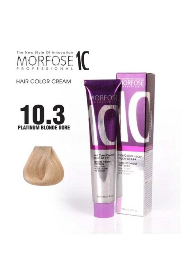 Morfose 10 Hair Color Cream with Argan Oil 100ml - Gleaming Platinum Blonde Dor