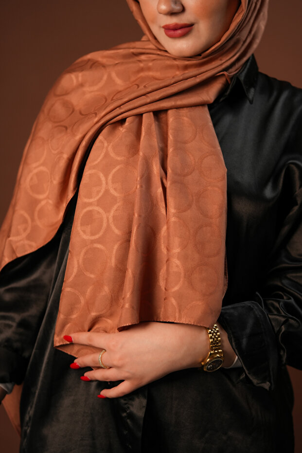 Circle Patterned Jacquard Shawl - 3