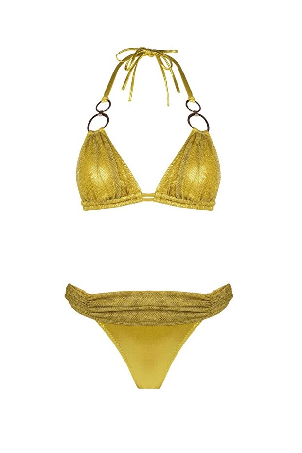 5616 Parlak Sarı Bikini Takımı - 4
