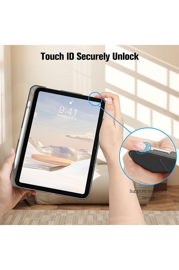 İpad 11 (A16) 2025 10. Nesil 10.9 Kılıf Akıllı Smart Kalem Bölmeli + Ekran Koruyucu Cam + Kalem Set - 6