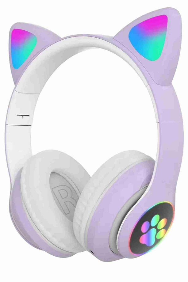 C30 RGB Ledli Kablosuz Bluetoothlu Kedi Tasarım Kulaklık - 1