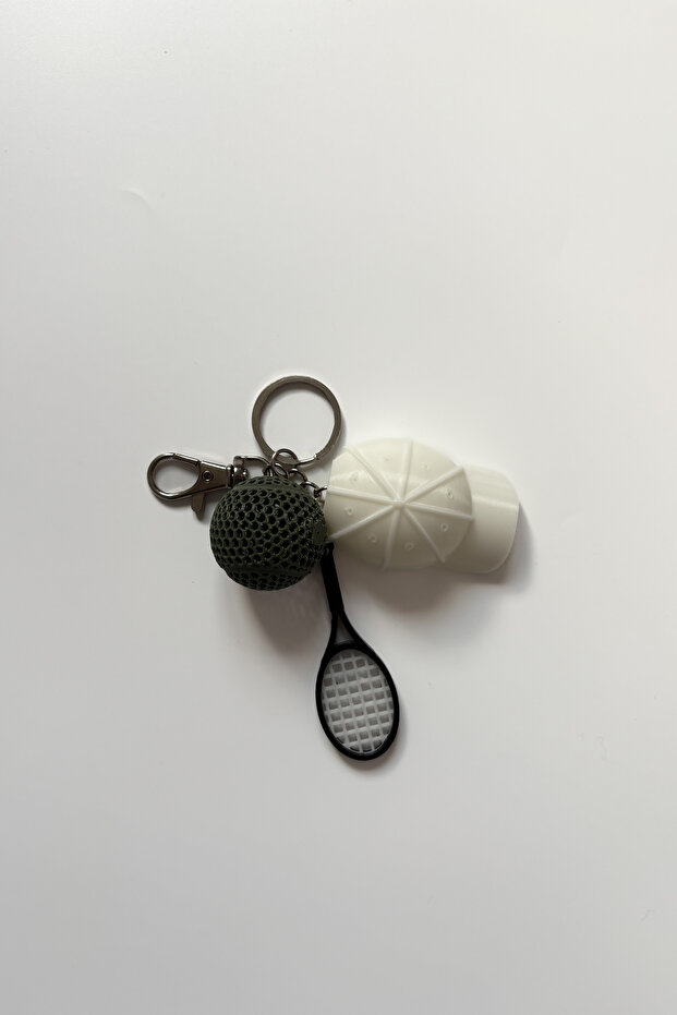 Tennis Silver Chain Keychain, Bag Ornament