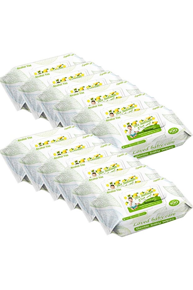 Baby Wet Wipes 100 sheets Mild Lemon Scent Pack of 12