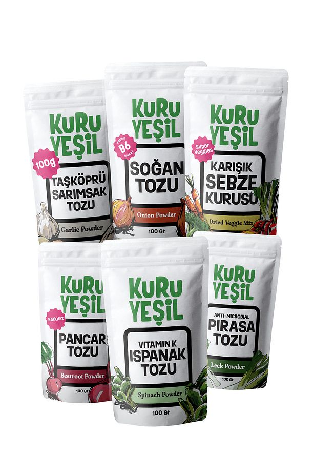 Sebze Tozu Paketi - Karışık Sebze - Ispanak - Pırasa - Sarımsak - Soğan - Pancar - 600 gr - 1