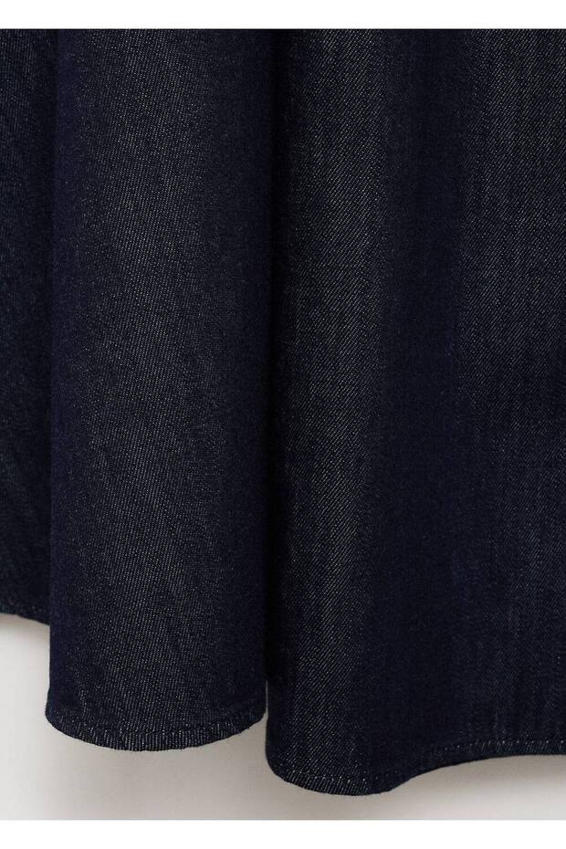 Flared denim etek - 6