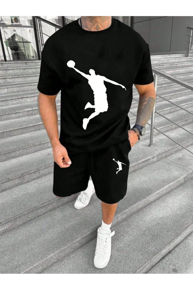 Unisex Printed Oversize Tshirt and Shorts Set of 2 Bottoms and Tops