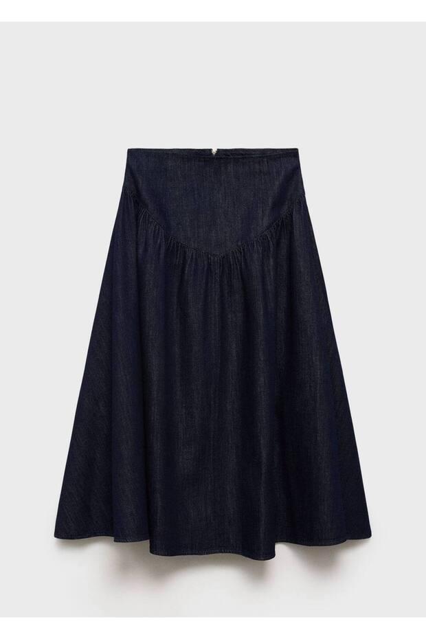 Flared denim etek - 3