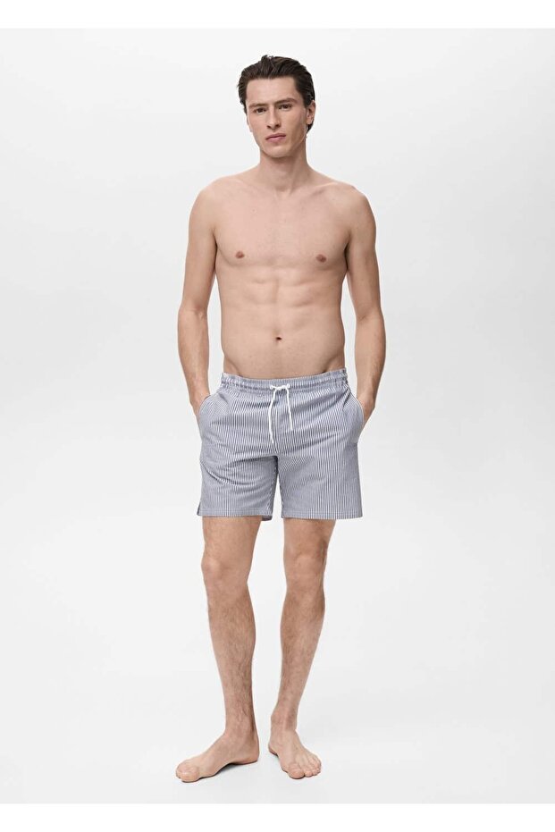 Gofre kumaşlı şort mayo - 7