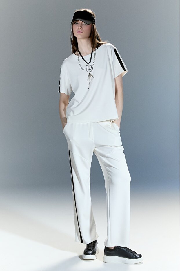 şeritlibeyaz modal bluz - 3