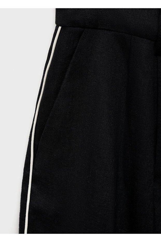 بنطال كتان بخطوط متباينة - 6