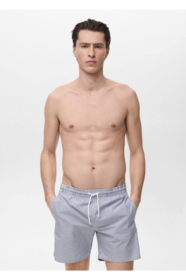 Gofre kumaşlı şort mayo - 1