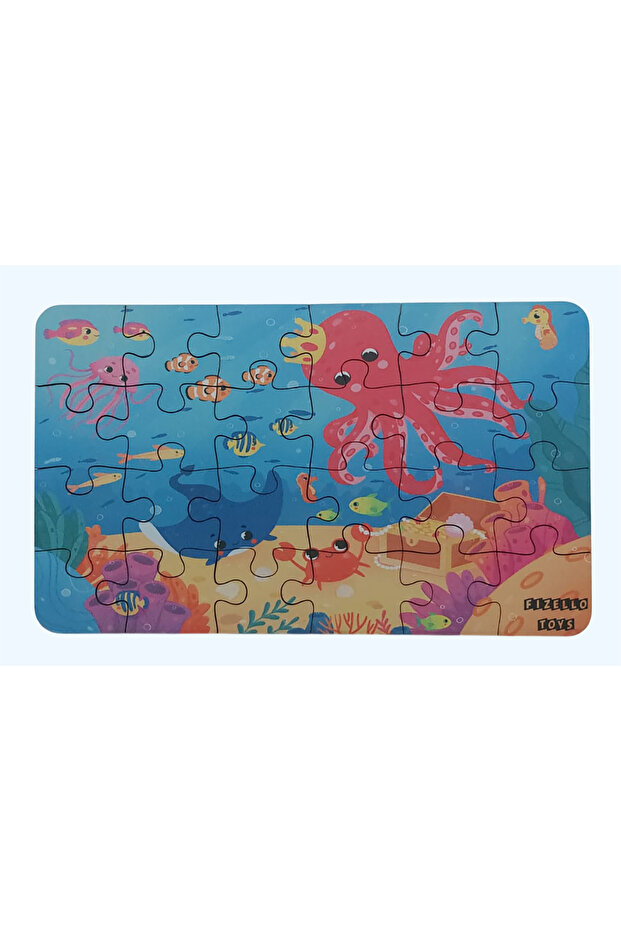 Sea Animals - Sea Creatures / Small Puzzle Montessori 3-7 Years 24 Pieces
