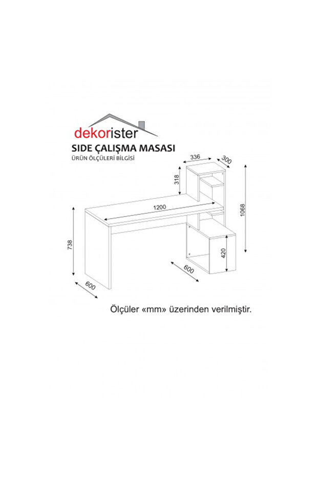 Desk with Side Storage Unit - 3