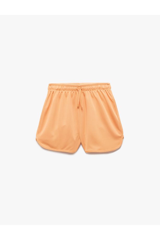 Yüksek Bel Rahat Kalıp Bağcıklı Mini Spor Şort - 3