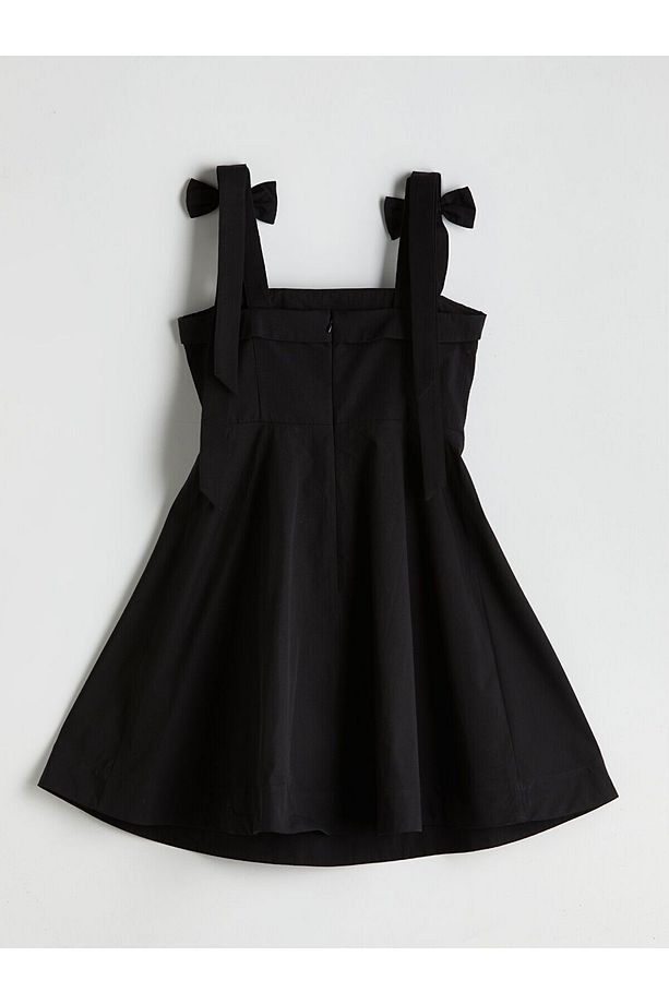 Kare Yaka Poplin Mini Elbise - 2