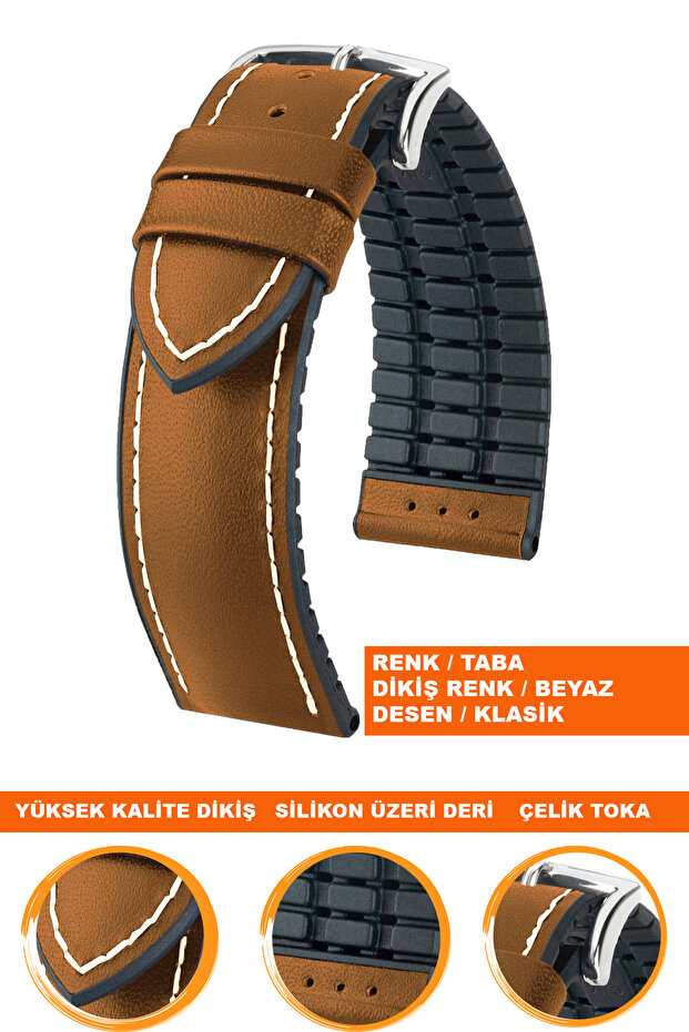 24mm Fossil-Welder-Casio-Seiko-Omega-Armani Watch Compatible Leather Silicone Watch Band Strap