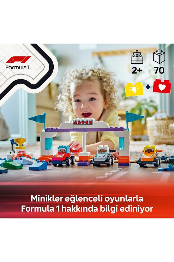 ® DUPLO® F1® Takımı Yarış Arabaları ve Sürücüler 10445 - 2+ Eğitici Oyuncak Yapım Seti (70 Pr) - 10