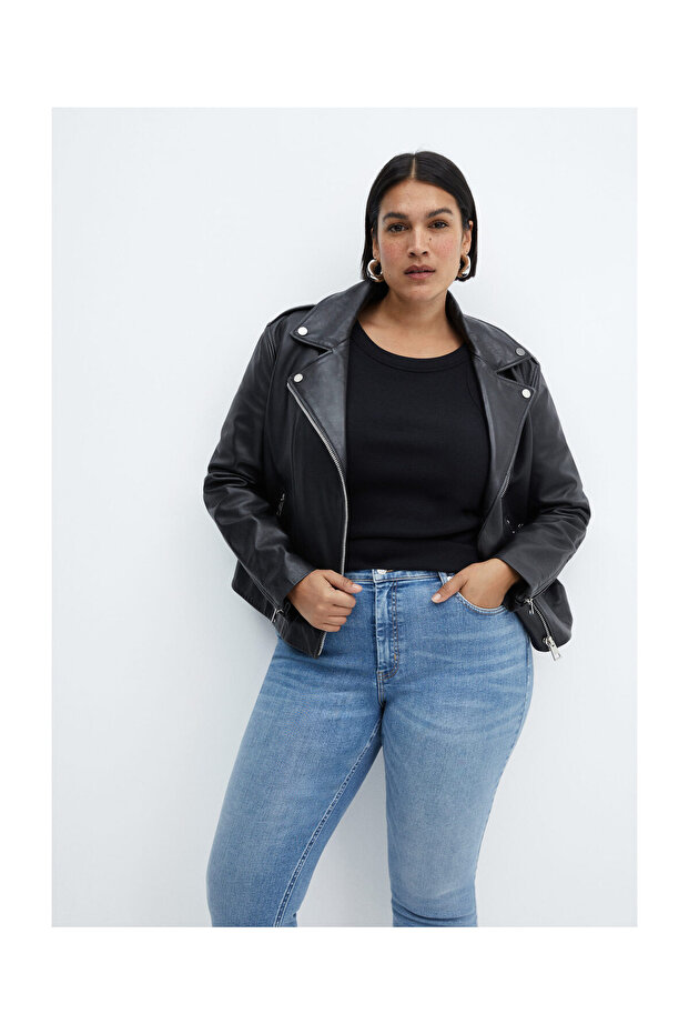 Обтягуючі укорочені джинси - 8