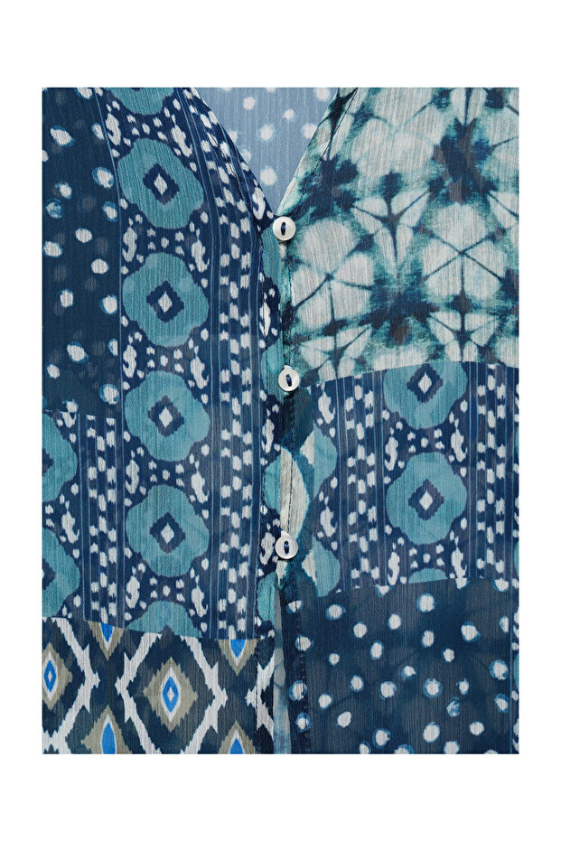 Petrolblaues Mädchenhemd 77062934 - 8