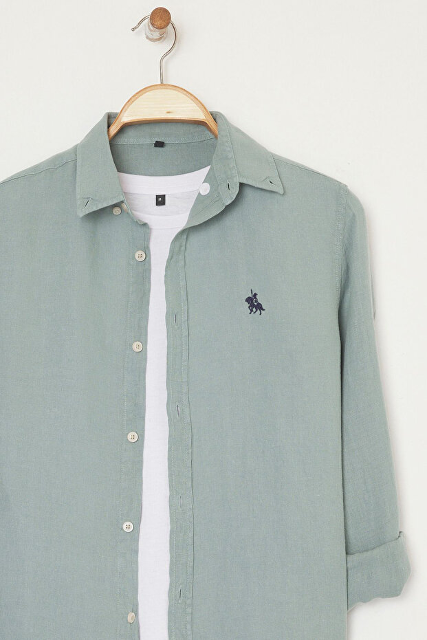 Mint %100 Keten Regular Fit Gömlek TMNSS25GO00057 - 6