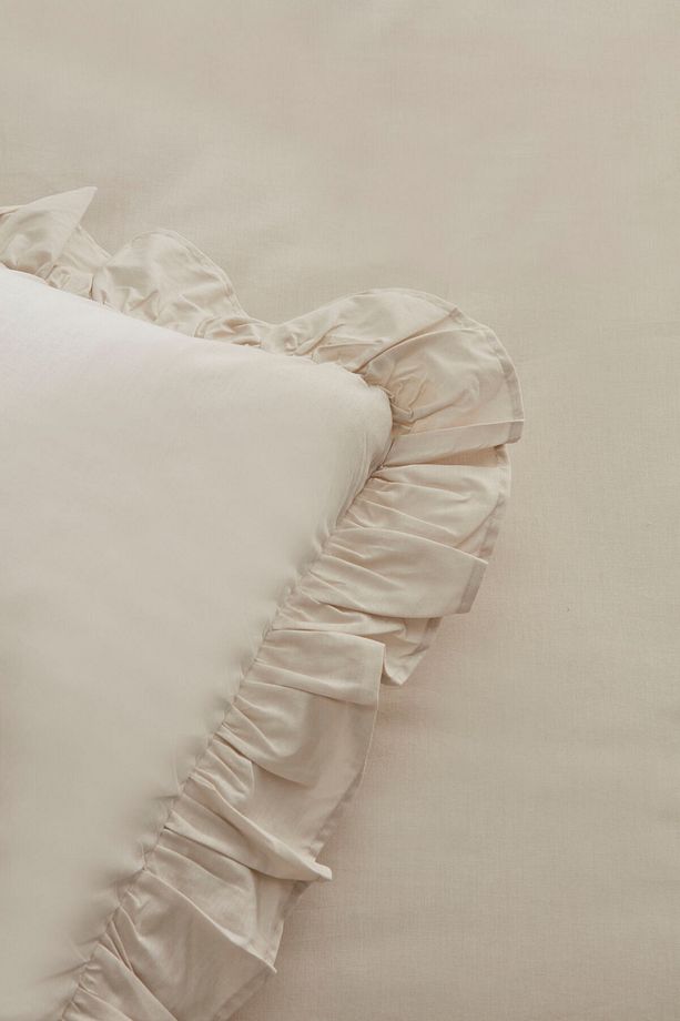 Pure Ruffle %100 Pamuk Tek Kişilik Nevresim Takımı Ekru - 4