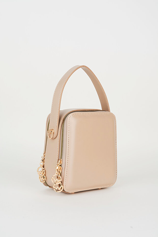 Women's Hazer Mink 3 Compartment Lined Faux Leather Adjustable Strap Zipper Closure Hand and Shoulder Bag