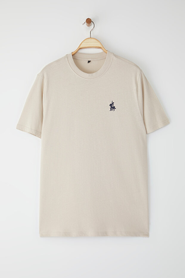 Taş Regular/Normal Kesim At Nakış Detaylı %100 Pamuklu T-Shirt TMNSS24TS00056 - 2