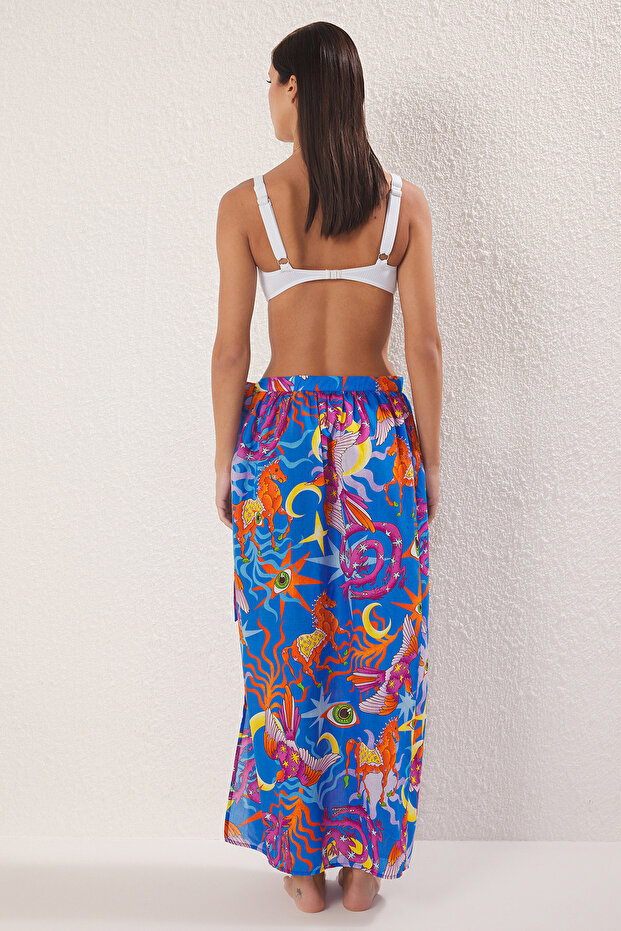 Mix Desenli Maxi Dokuma %100 Pamuk Maxi Plaj Pareo TBESS25PR00012 - 4