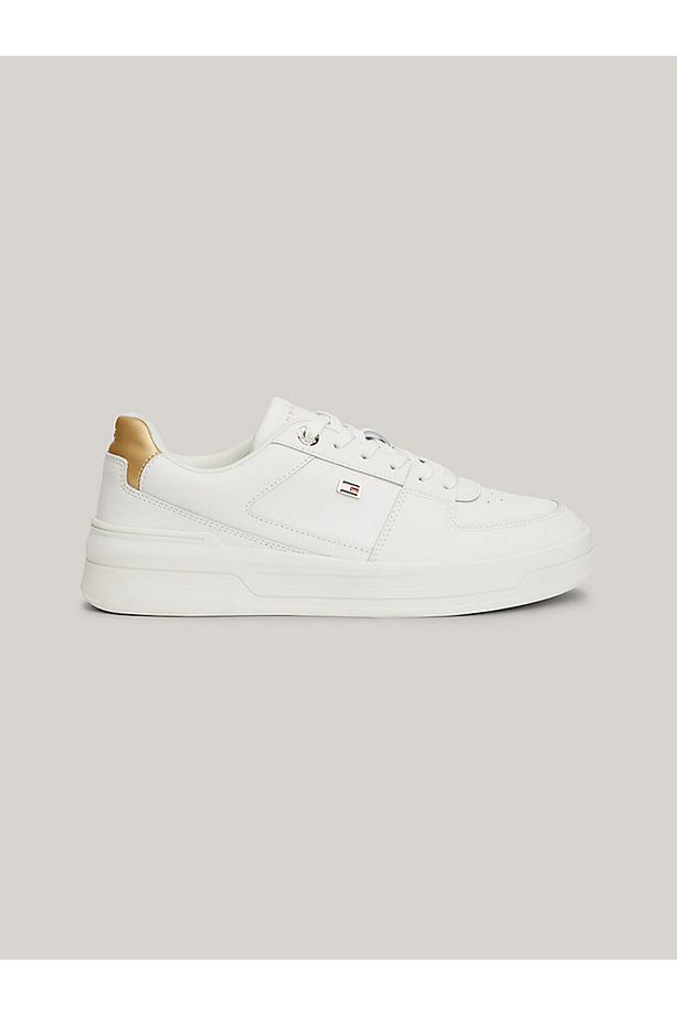 Logolu Kalın Tabanlı Deri Sneaker Ayakkabı  AYAKKABI FW0FW08076 YBL - 1