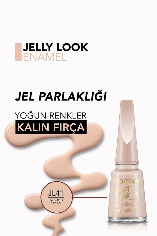 Jel Görünümlü Parlak Oje (Açık Nude) - Jelly Look Nail Enamel - JL41 WHIPPED CREAM - 8690604497713 - 6