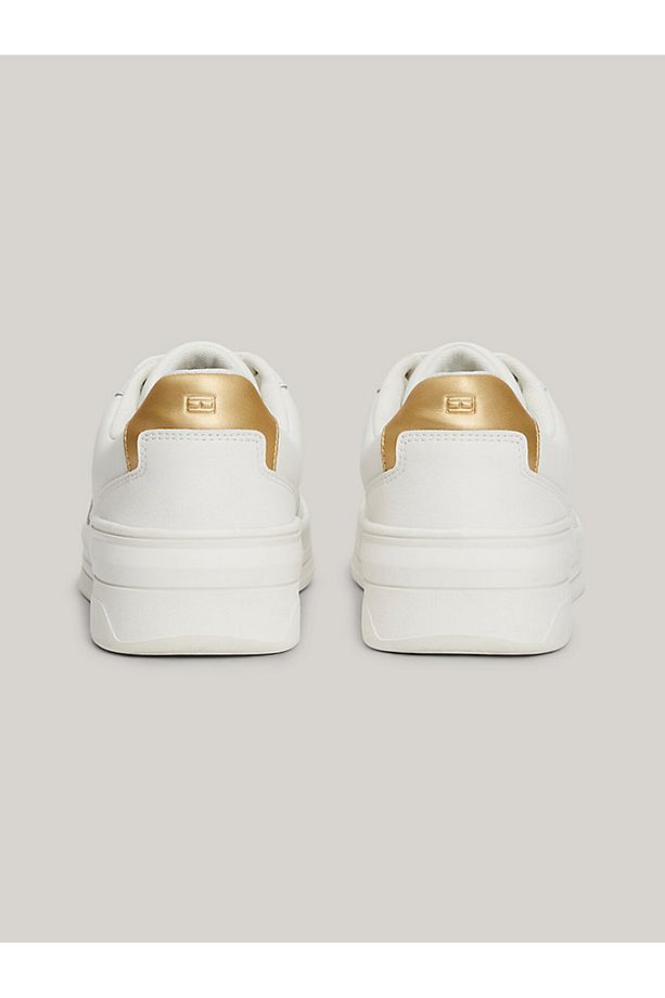 Logolu Kalın Tabanlı Deri Sneaker Ayakkabı  AYAKKABI FW0FW08076 YBL - 4