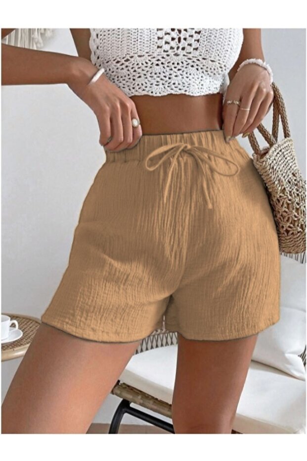 Belden Bağlamalı Şort - 3