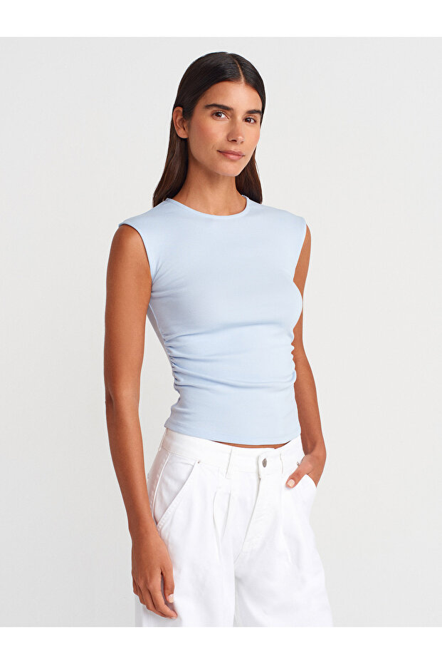 21054 Μπλουζάκι με κορδόνι Basic-Μπλε - 1