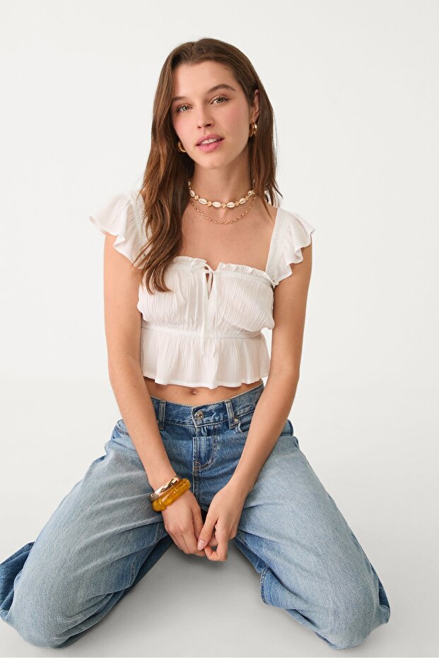Dökümlü volanlı üst - 5