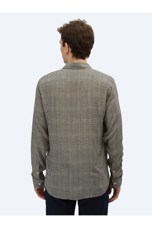 Vizon Baskılı Regular Fit Dokuma Casual Gömlek - 5