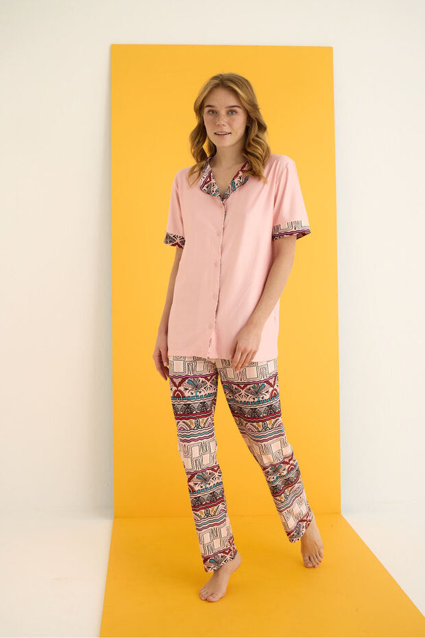 MARLA DÜĞMELİ PİJAMA TAKIMI - 2