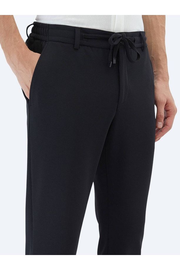 Siyah Düz Fitted Fit Örme Takım Elbise - 6