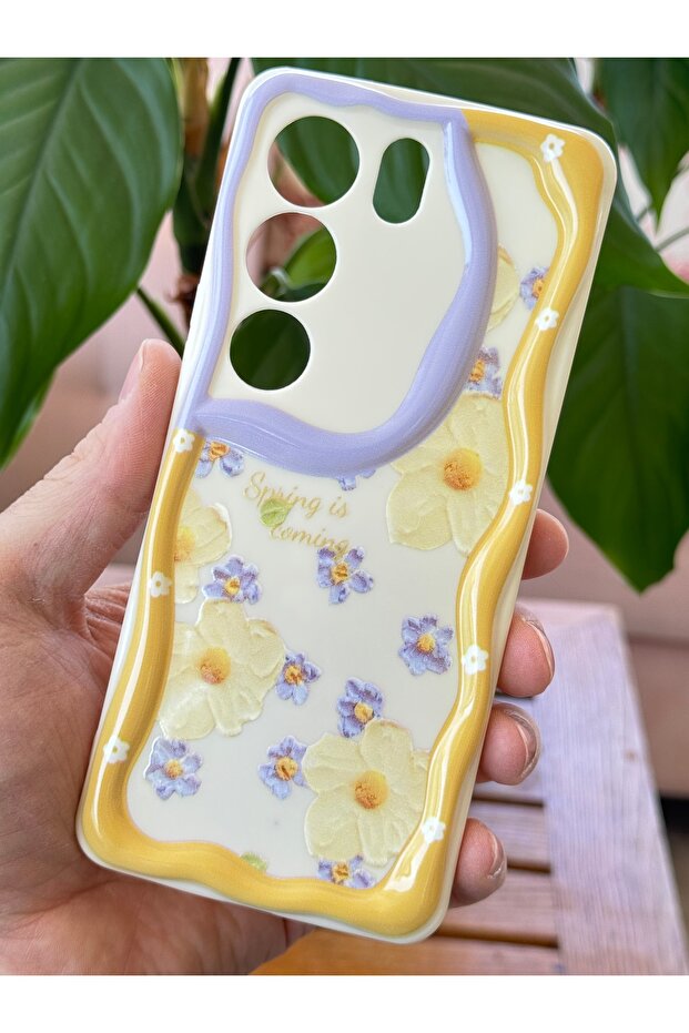 Case for Vivo V29 5g Design Patterned Camera Protection Daisy Flower Color Silicone Cover
