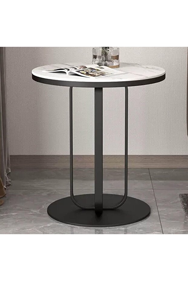 Side table 55 x 40 cm - black and white - 1