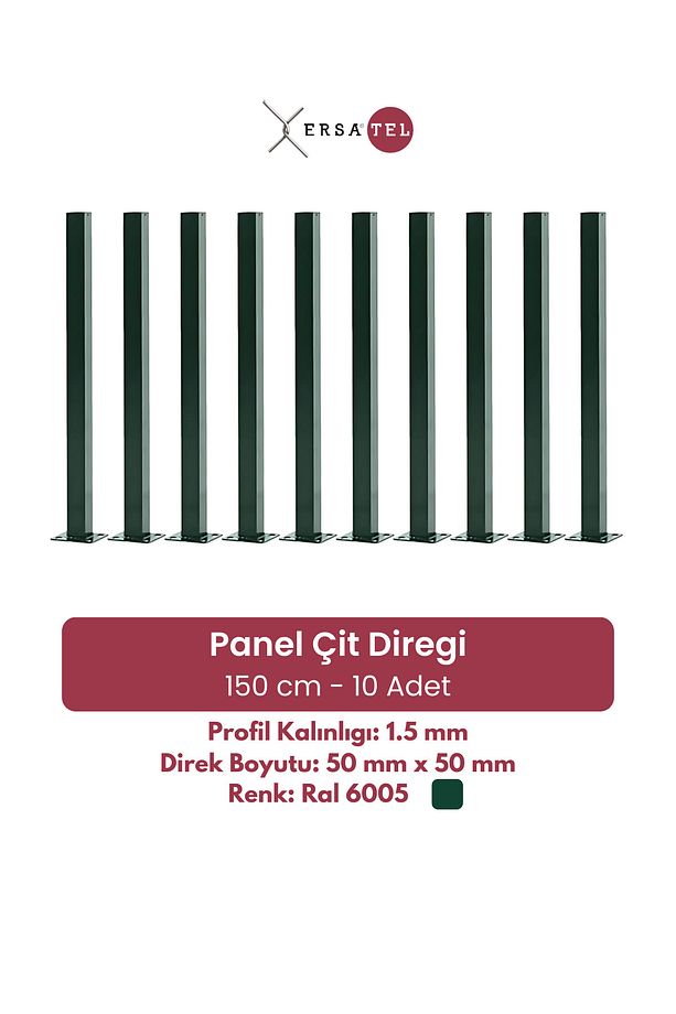 Panel Çit Direği 150 cm Aksesuarlı (10 Adet) - 1