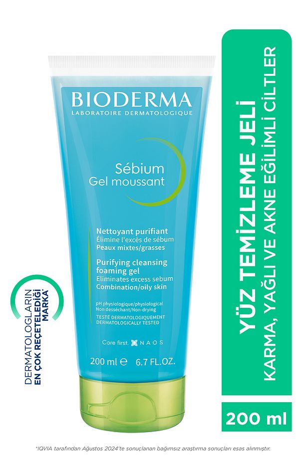 Sebium Karma, Yağlı ve Akne Eğilimli Ciltler Sivilce, Siyah Nokta Karşıtı Yüz Temizleme Jeli 200 ml - 1