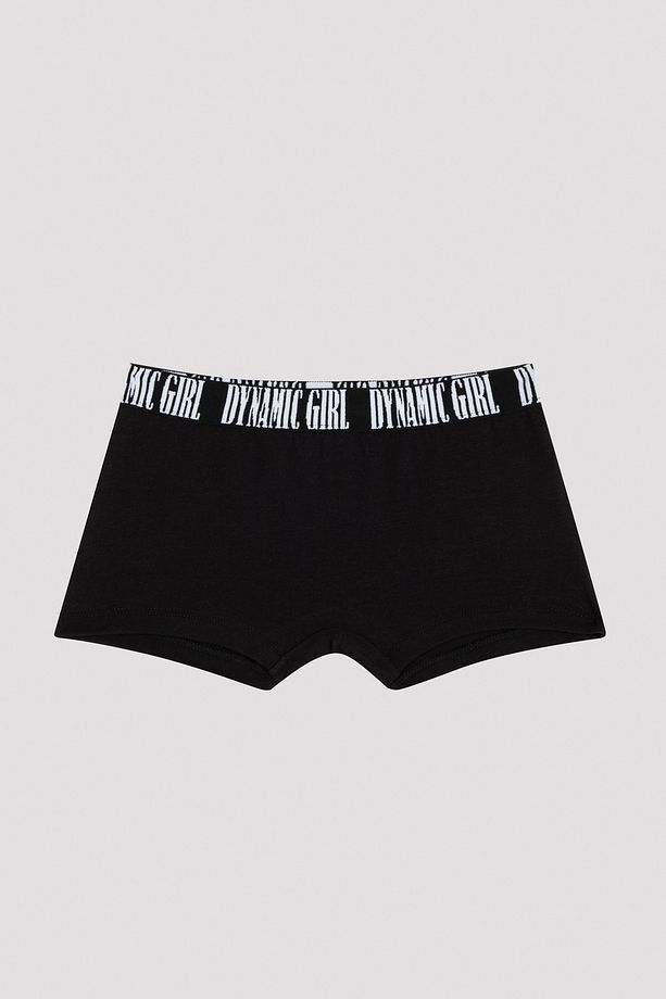 Çok Renkli Kız Çocuk Sloganlı 2'li Boxer - 3