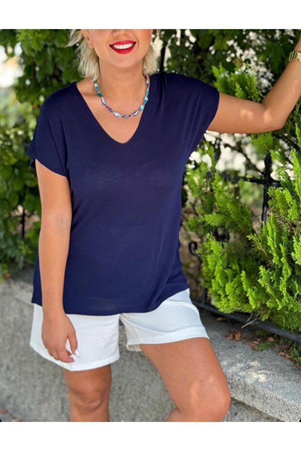 بلوزة مرسيريزد وبلوزة تونيك برقبة على شكل حرف V S/m L/xl بلوزة تونيك
