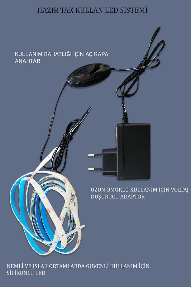 Led'li Işıklı Safir Ahşap Siyah Dekoratif Ayna Yuvarlak Ayna Işlemeli Duvar Aynası Tekli - 69 Cm - 8