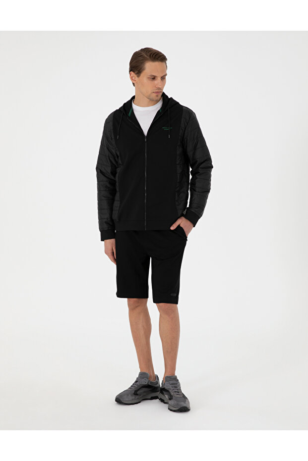 Black Comfort Fit Knitted Shorts 50306935-Vr046