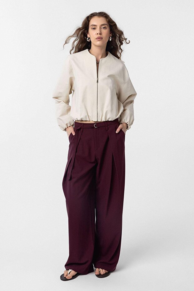 Taş Crop Kadın Bomber Mont - 2