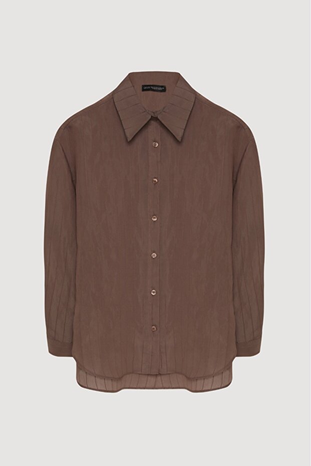 Pinstripes Buttoned Oversize Shirt