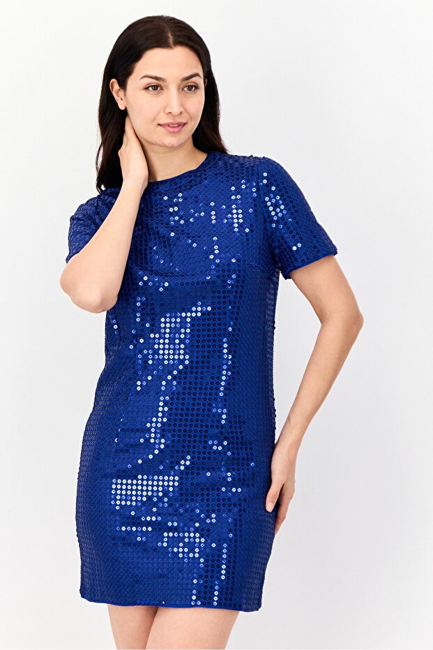 Women Sequin Mini Dress, Blue